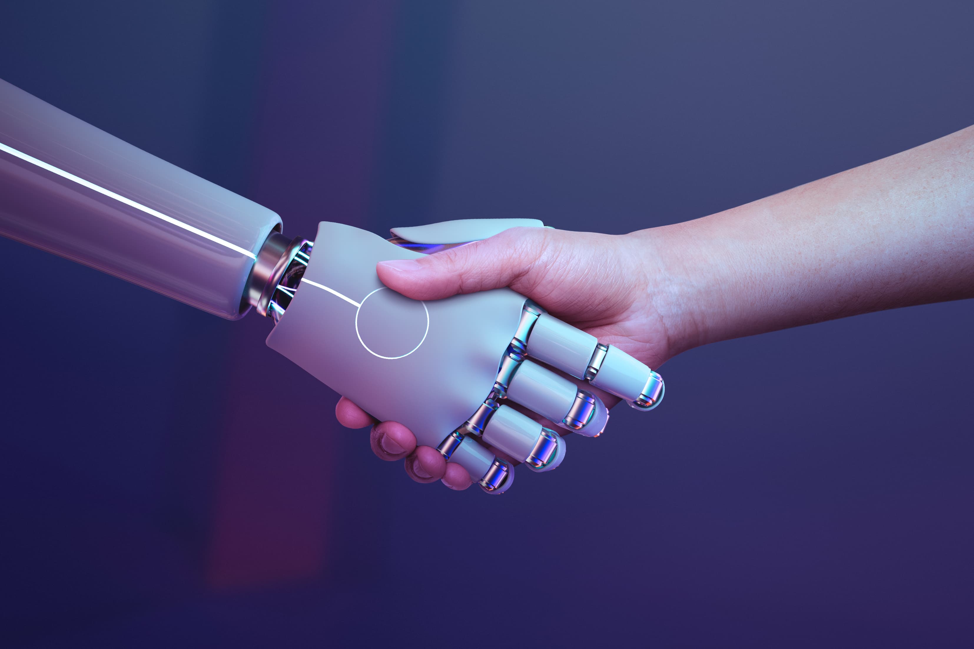 Roboter und Mensch